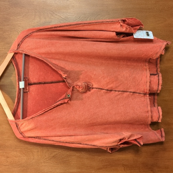 We The Free Tops - Free People First Base Henley In Copper Size S